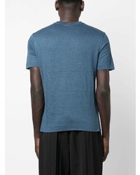 blaues T-Shirt mit einem Rundhalsausschnitt von Zegna