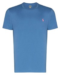 blaues T-Shirt mit einem Rundhalsausschnitt von Polo Ralph Lauren