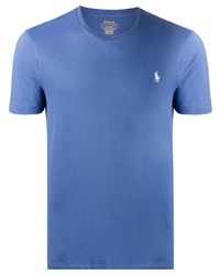 blaues T-Shirt mit einem Rundhalsausschnitt von Polo Ralph Lauren