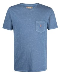 blaues T-Shirt mit einem Rundhalsausschnitt von Polo Ralph Lauren