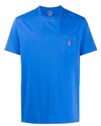 blaues T-Shirt mit einem Rundhalsausschnitt von Polo Ralph Lauren