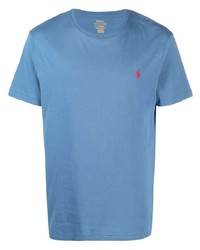 blaues T-Shirt mit einem Rundhalsausschnitt von Polo Ralph Lauren