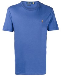 blaues T-Shirt mit einem Rundhalsausschnitt von Polo Ralph Lauren
