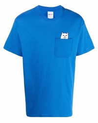 blaues T-Shirt mit einem Rundhalsausschnitt von RIPNDIP