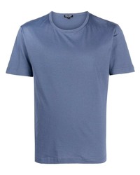 blaues T-Shirt mit einem Rundhalsausschnitt von Ron Dorff