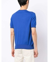 blaues T-Shirt mit einem Rundhalsausschnitt von N.Peal