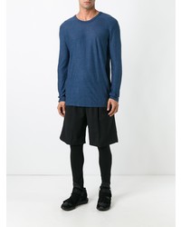 blaues T-Shirt mit einem Rundhalsausschnitt von T by Alexander Wang