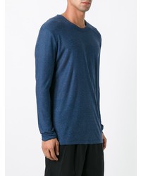 blaues T-Shirt mit einem Rundhalsausschnitt von T by Alexander Wang