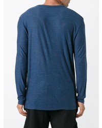 blaues T-Shirt mit einem Rundhalsausschnitt von T by Alexander Wang