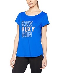 blaues T-Shirt mit einem Rundhalsausschnitt von Roxy
