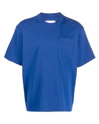 blaues T-Shirt mit einem Rundhalsausschnitt von Sacai