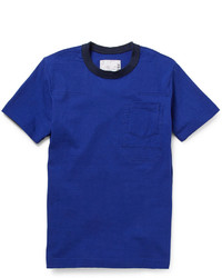 blaues T-Shirt mit einem Rundhalsausschnitt von Sacai