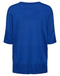 blaues T-Shirt mit einem Rundhalsausschnitt von Selected Femme