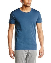 blaues T-Shirt mit einem Rundhalsausschnitt von Selected Homme