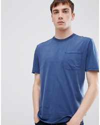 blaues T-Shirt mit einem Rundhalsausschnitt von Selected Homme