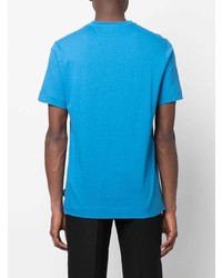 blaues T-Shirt mit einem Rundhalsausschnitt von Z Zegna