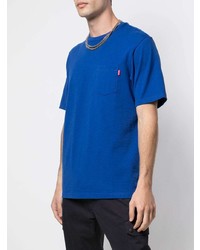 blaues T-Shirt mit einem Rundhalsausschnitt von Supreme