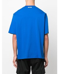 blaues T-Shirt mit einem Rundhalsausschnitt von DSQUARED2