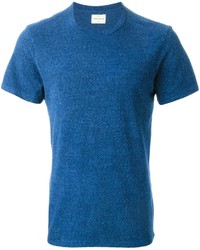 blaues T-Shirt mit einem Rundhalsausschnitt von Simon Miller