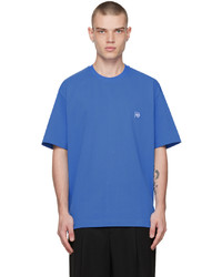 blaues T-Shirt mit einem Rundhalsausschnitt von Solid Homme
