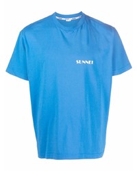blaues T-Shirt mit einem Rundhalsausschnitt von Sunnei