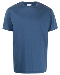 blaues T-Shirt mit einem Rundhalsausschnitt von Sunspel