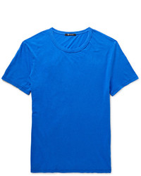 blaues T-Shirt mit einem Rundhalsausschnitt von Alexander Wang