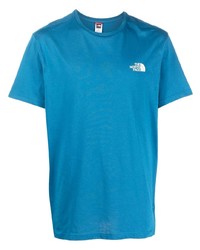 blaues T-Shirt mit einem Rundhalsausschnitt von The North Face