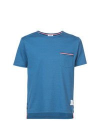 blaues T-Shirt mit einem Rundhalsausschnitt von Thom Browne