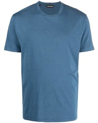 blaues T-Shirt mit einem Rundhalsausschnitt von Tom Ford