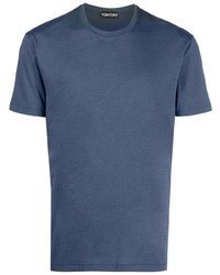 blaues T-Shirt mit einem Rundhalsausschnitt von Tom Ford