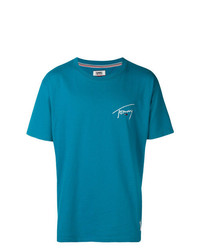 blaues T-Shirt mit einem Rundhalsausschnitt von Tommy Jeans