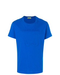 blaues T-Shirt mit einem Rundhalsausschnitt von Versace Jeans