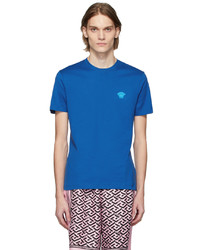 blaues T-Shirt mit einem Rundhalsausschnitt von Versace