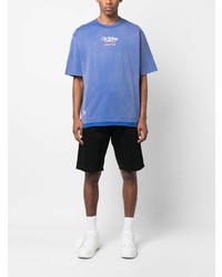 blaues T-Shirt mit einem Rundhalsausschnitt von Off-White