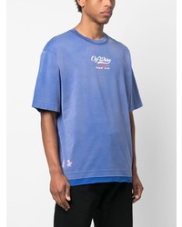 blaues T-Shirt mit einem Rundhalsausschnitt von Off-White