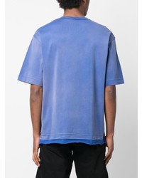 blaues T-Shirt mit einem Rundhalsausschnitt von Off-White