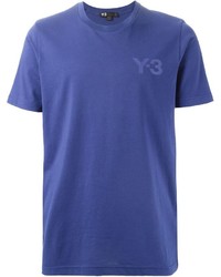 blaues T-Shirt mit einem Rundhalsausschnitt von Y-3