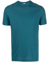 blaues T-Shirt mit einem Rundhalsausschnitt von Zanone