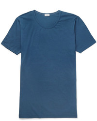 blaues T-Shirt mit einem Rundhalsausschnitt von Zimmerli