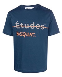 blaues T-Shirt mit einem Rundhalsausschnitt von Études