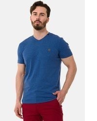 blaues T-Shirt mit einem V-Ausschnitt von Cipo & Baxx