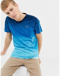 blaues T-Shirt mit einem V-Ausschnitt von Hollister