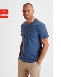 blaues T-Shirt mit einem V-Ausschnitt von KangaROOS