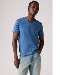blaues T-Shirt mit einem V-Ausschnitt von Levi's