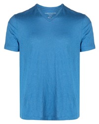 blaues T-Shirt mit einem V-Ausschnitt von Majestic Filatures