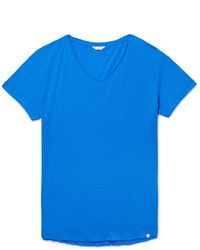 blaues T-Shirt mit einem V-Ausschnitt von Orlebar Brown