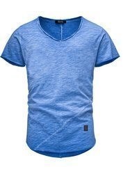 blaues T-Shirt mit einem V-Ausschnitt von REPUBLIX