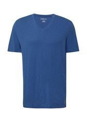 blaues T-Shirt mit einem V-Ausschnitt von s.Oliver