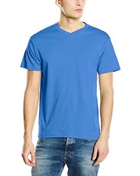 blaues T-Shirt mit einem V-Ausschnitt von Stedman Apparel